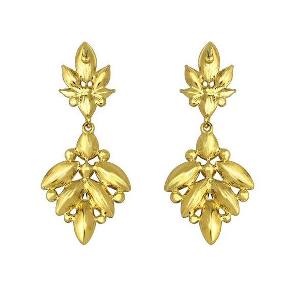 Beautiful Zircon Leaf Earrings